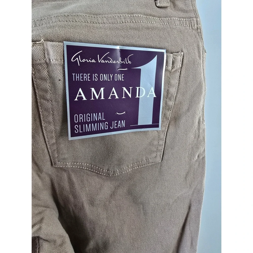 Gloria Vanderbilt Amanda Slimming Tapered Leg Jeans Latte‎ Tan Womens Size 6 Avg